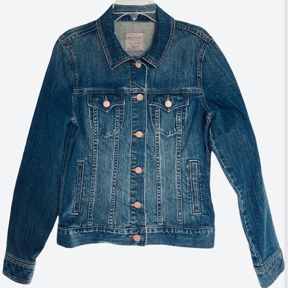 OLD NAVY Trucker Denim Jacket Button Down Blue Womens Medium - Picture 3 of 14